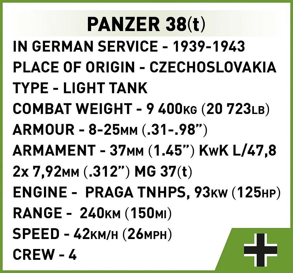 COBI 2284 Battle of Arras 1940 Matilda II vs Panzer 38(t)