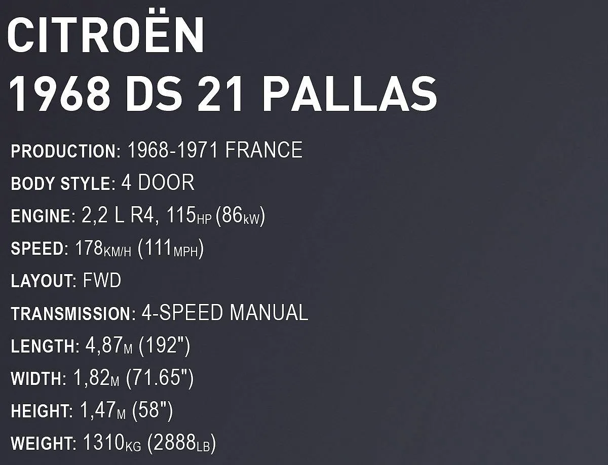 COBI 24348 Citroen DS 21 Pallas 1968