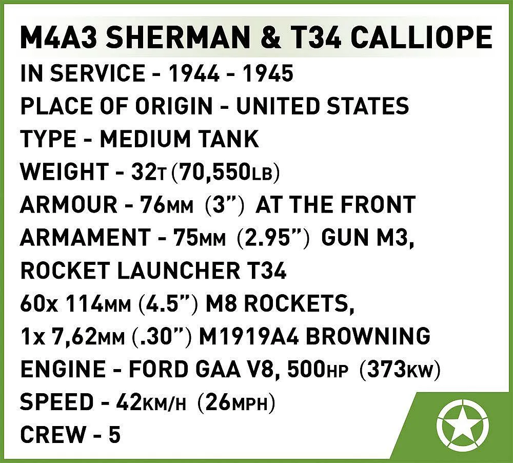 COBI 2569 M4A3 Sherman & T34 Calliope - Executive Editon