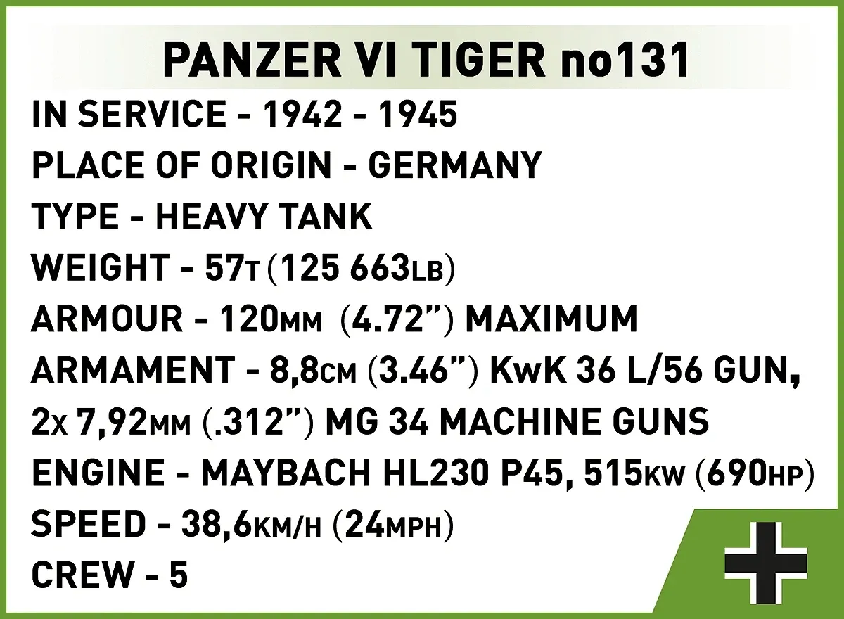 COBI 2588 Panzer VI Tiger no131