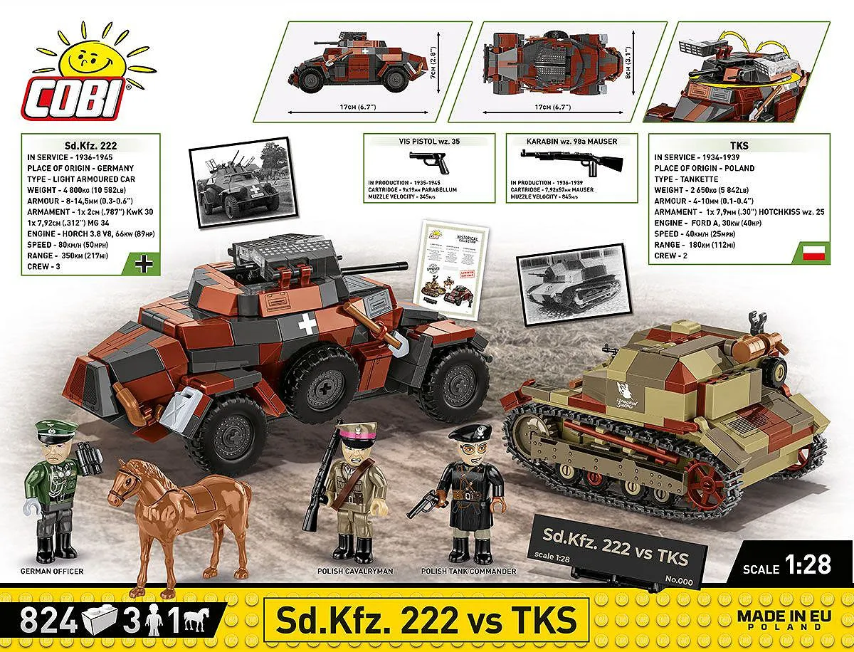 COBI 2656 Sd.Kfz. 222 vs TKS (September 1939) - Limited Edition