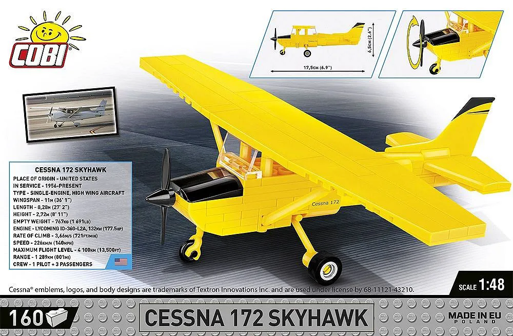COBI 26621 Cessna 172 Skyhawk-Yellow