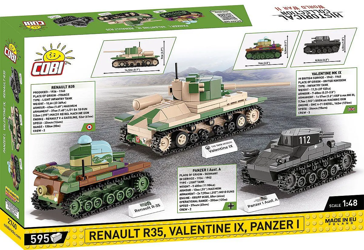 COBI 2740 Renault R35 - Valentine IX - Panzer I