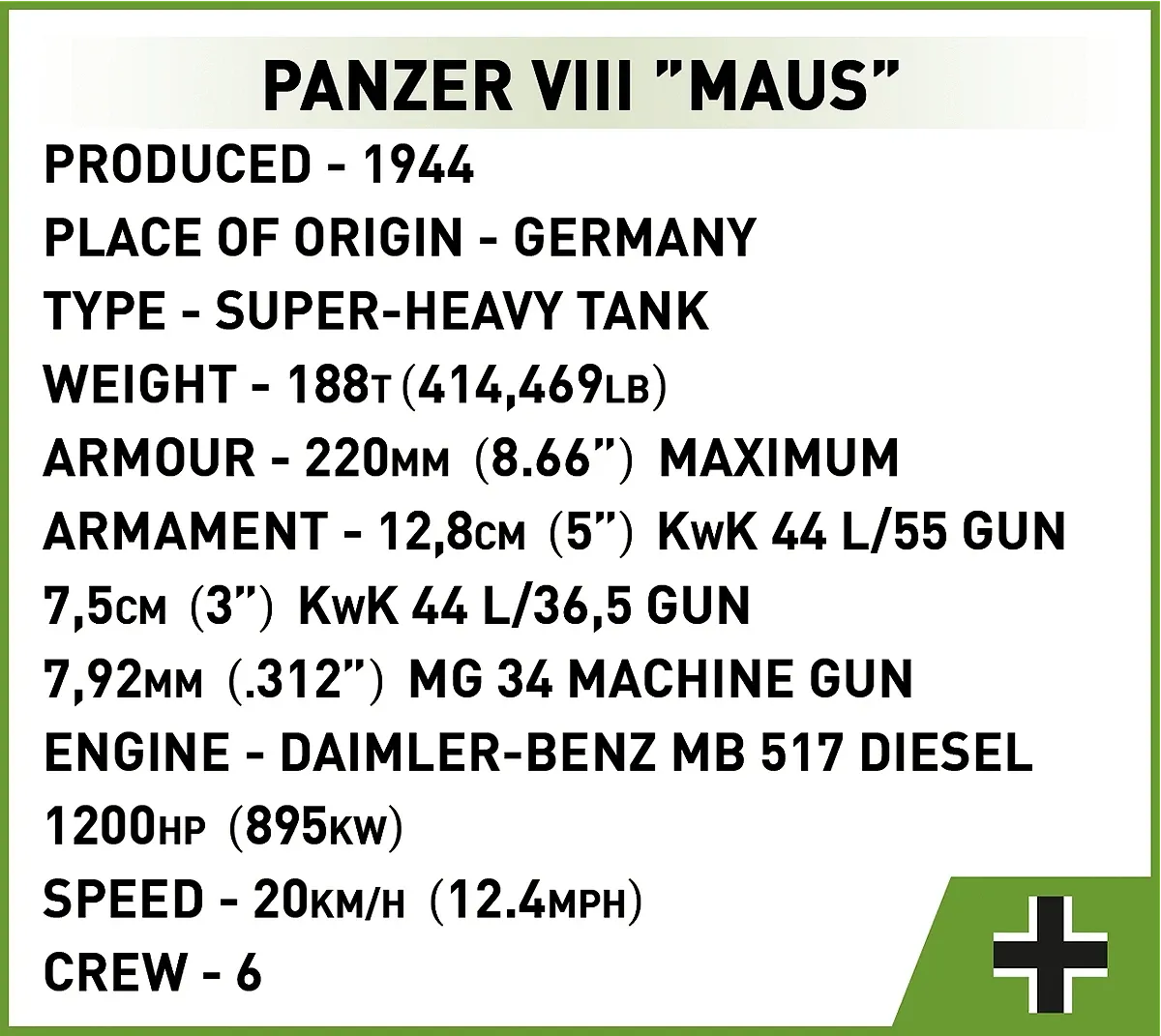 COBI 3138 Panzer VIII Maus